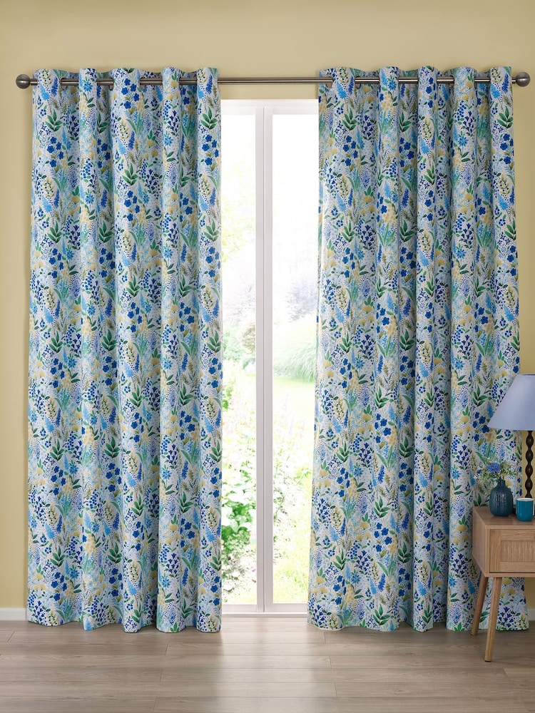 Catherine Lansfield Tilly Floral Fully Reversible Eyelet Curtains - Imagen 2 de 4