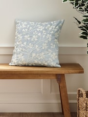 Catherine Lansfield Duck Egg Blue Brooke Floral Cushion - Image 1 of 2