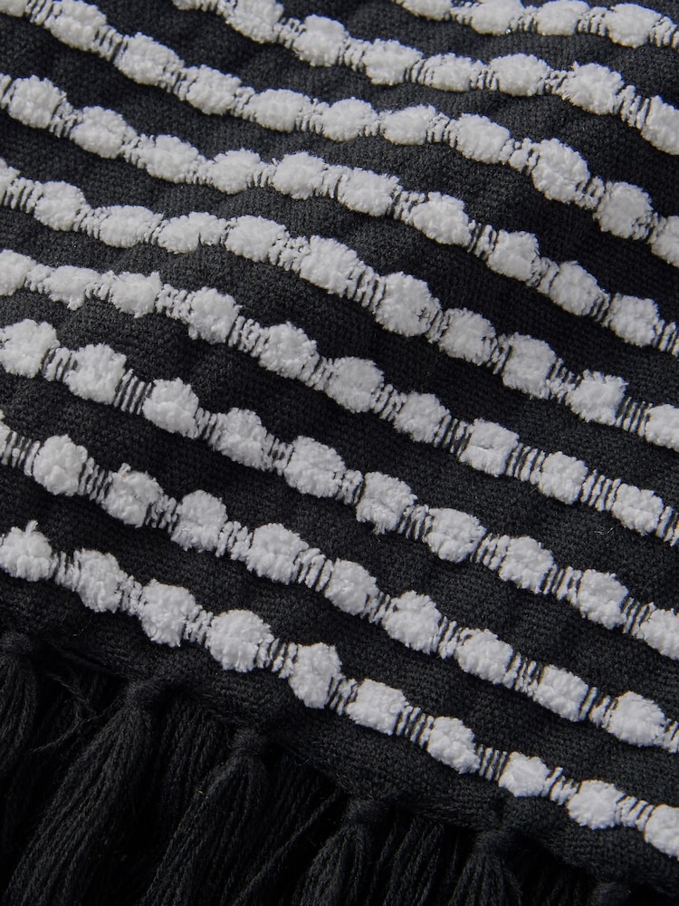 Catherine Lansfield Black Stab Stitch Throw - Image 3 of 4