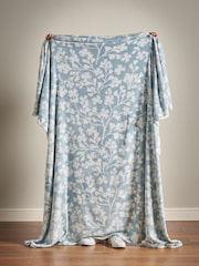 Catherine Lansfield Duck Egg Brooke Floral Cosy Fleece Large Throw - Image 3 of 3