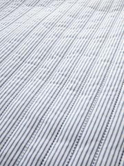 Catherine Lansfield Chambray Blue Stripe Quilted Reversible Bedspread - Image 3 of 4