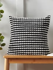 Catherine Lansfield Black Stab Stitch Cushion - Image 1 of 2