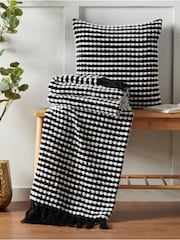 Catherine Lansfield Black Stab Stitch Cushion - Image 2 of 2