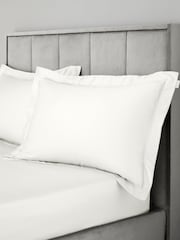 Bianca Set of 2 Ivory 400 Thread Count 100% Cotton Sateen Oxford Pillowcases - Image 2 of 3