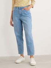 Seasalt Cornwall Blue Tall 100% Cotton Towan Barrel Leg Jeans - Image 1 of 5
