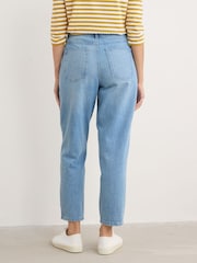 Seasalt Cornwall Blue Tall 100% Cotton Towan Barrel Leg Jeans - Image 2 of 5