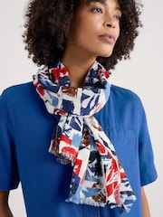 Seasalt Cornwall Blue Multi Summer Scarf - Image 2 of 5