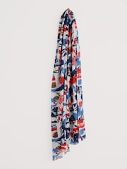 Seasalt Cornwall Blue Multi Summer Scarf - Image 4 of 5