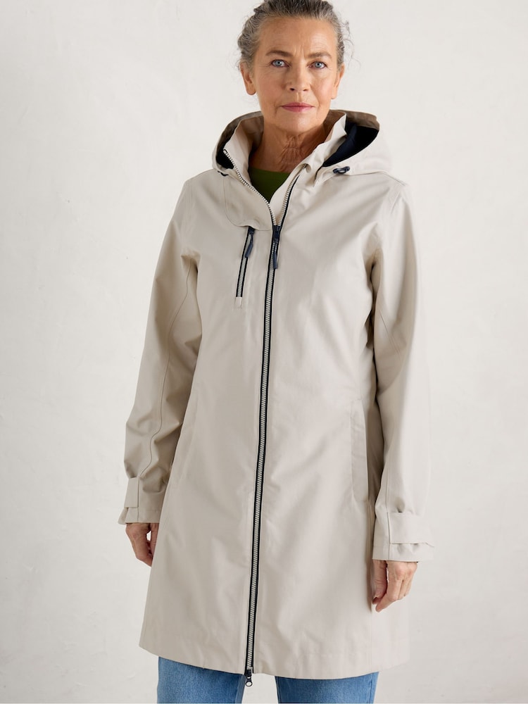 Seasalt Cornwall Natural Petite Coverack Waterproof Coat - Image 1 of 8