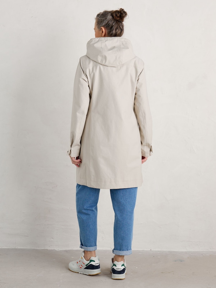 Seasalt Cornwall Natural Petite Coverack Waterproof Coat - Image 2 of 8