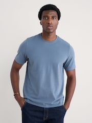 Seasalt Cornwall Blue Mens 100% Cotton Merthen T-Shirt - Image 1 of 5
