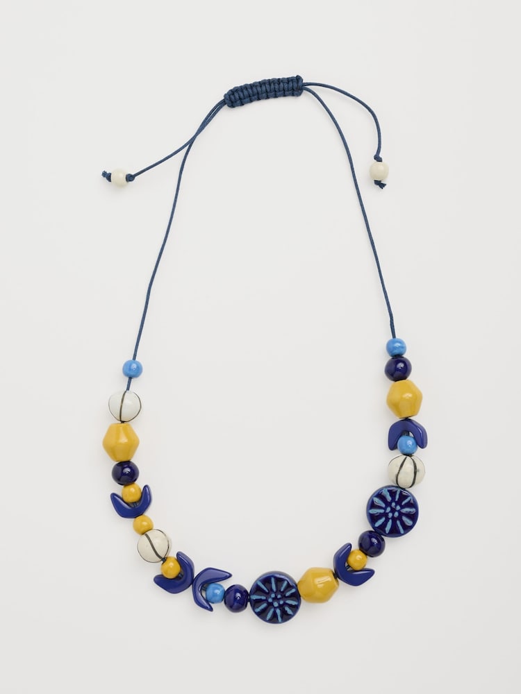 Seasalt Cornwall Blue Filbert Beaded Necklace - Image 1 of 4