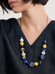 Seasalt Cornwall Blue Filbert Beaded Necklace - Image 3 of 4