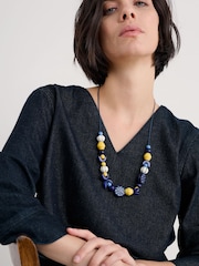 Seasalt Cornwall Blue Filbert Beaded Necklace - Image 4 of 4