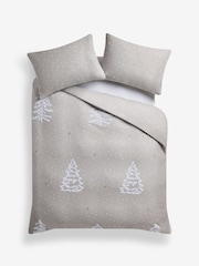 Natural Trees Christmas Brushed Tufted Duvet Cover and Pillowcase Set - Image 4 of 4