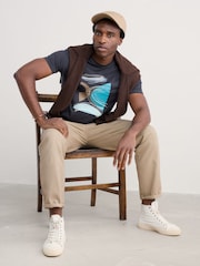 Seasalt Cornwall Blue Mens Midwatch 100% Cotton T-Shirt - Image 3 of 5