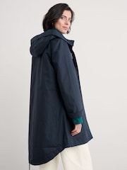 Seasalt Cornwall Blue Petite Seafaring Waterproof Coat - Image 3 of 5
