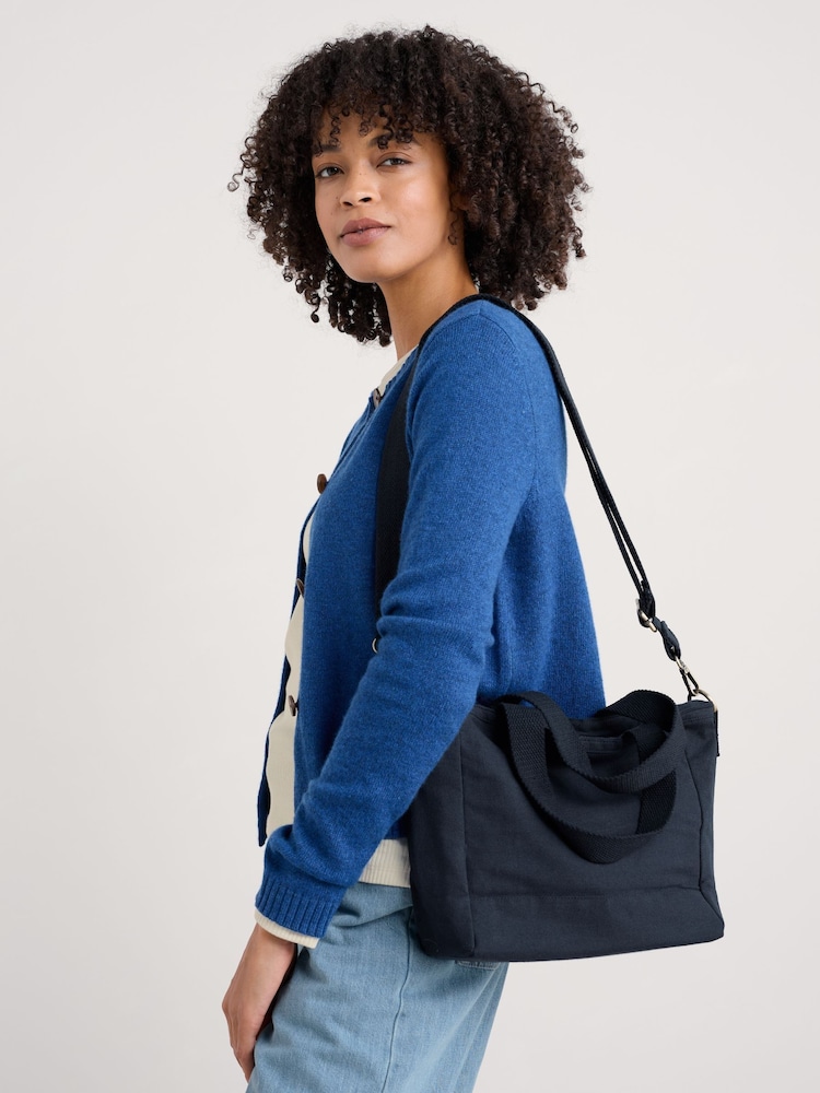 Seasalt Cornwall Blue Skyflow 100% Cotton Canvas Cross-Body Bag - Image 5 of 5