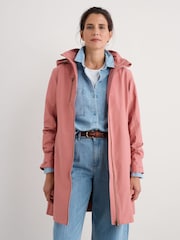 Seasalt Cornwall Pink Petite Coverack Waterproof Coat - Image 1 of 5