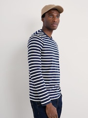 Seasalt Cornwall Blue Mens 100% Cotton Sailor Shirt With Crew Neck - Image 1 of 5