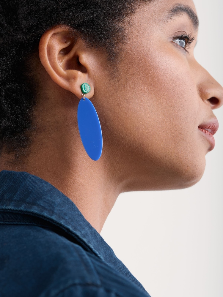 Seasalt Cornwall Blue Stratton Drop Earrings - Image 4 of 4