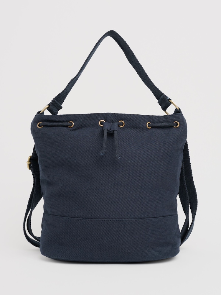 Seasalt Cornwall Blue Handtied 100% Cotton Bucket Bag - Image 1 of 8