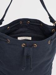 Seasalt Cornwall Blue Handtied 100% Cotton Bucket Bag - Image 3 of 8