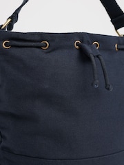Seasalt Cornwall Blue Handtied 100% Cotton Bucket Bag - Image 4 of 8