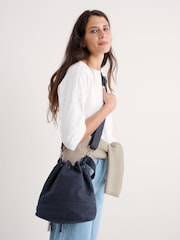 Seasalt Cornwall Blue Handtied 100% Cotton Bucket Bag - Image 5 of 8