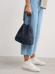 Seasalt Cornwall Blue Handtied 100% Cotton Bucket Bag - Image 7 of 8
