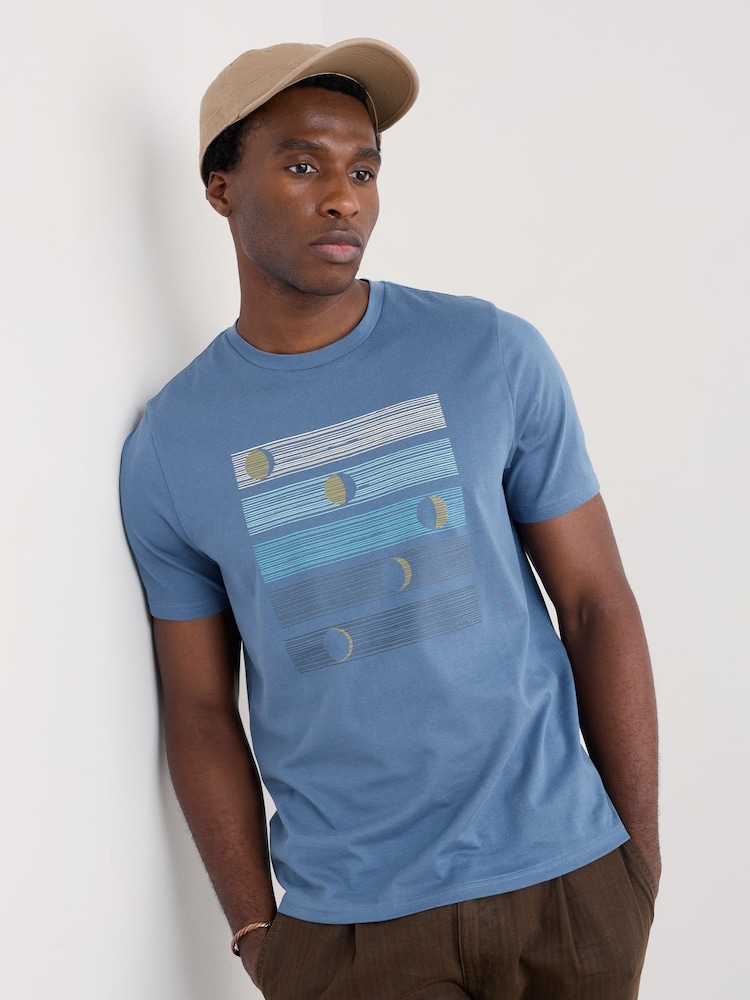 Seasalt Cornwall Blue Mens Midwatch 100% Cotton T-Shirt - Image 1 of 5