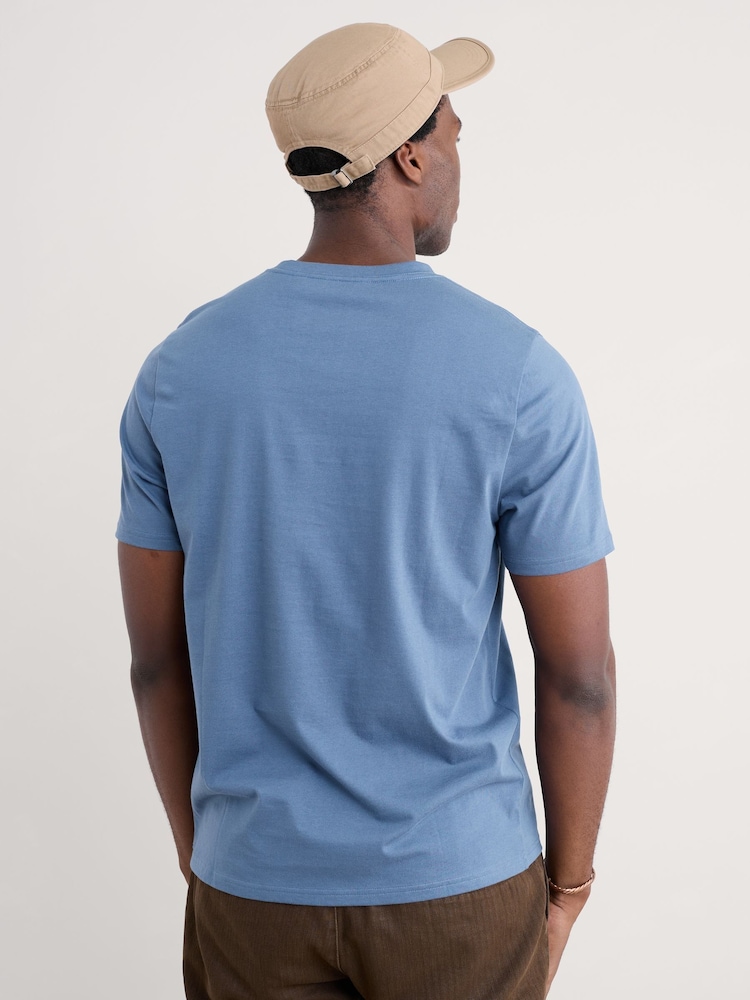 Seasalt Cornwall Blue Mens Midwatch 100% Cotton T-Shirt - Image 2 of 5