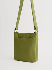 Seasalt Cornwall Green 100% Cotton Carwinion Zip Up Cross-Body Bag - Image 2 of 6
