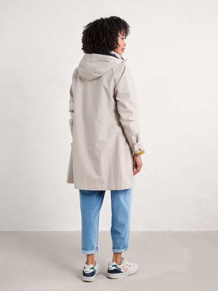 Seasalt Cornwall Natural Tall Coverack Waterproof Coat - Image 2 of 5 Seasalt Cornwall Natural Tall Coverack Waterproof Coat - Image 2 of 5