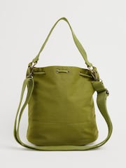 Seasalt Cornwall Green Handtied 100% Cotton Bucket Bag - Image 4 of 7