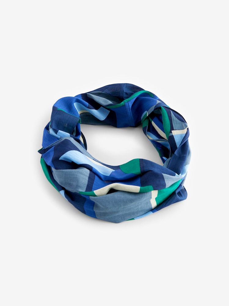 Seasalt Cornwall Blue Summer Circle Scarf - Image 1 of 4 Seasalt Cornwall Blue Summer Circle Scarf - Image 1 of 4