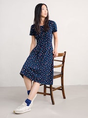 Seasalt Cornwall Blue Tall April Short Sleeve Dress - Image 3 of 5