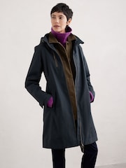 Seasalt Cornwall Blue Petite Coverack Waterproof Coat - Image 3 of 7