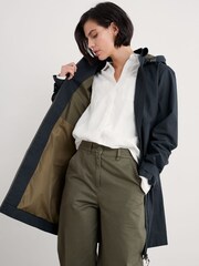 Seasalt Cornwall Blue Petite Coverack Waterproof Coat - Image 5 of 7