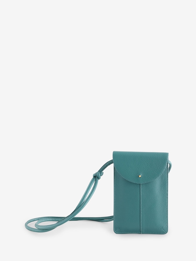 Seasalt Cornwall Green Fen Leather Phone Bag - Image 1 of 1 Seasalt Cornwall Green Fen Leather Phone Bag - Image 1 of 1