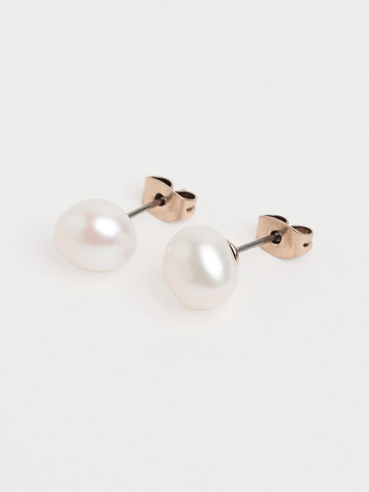 Seasalt Cornwall Gold Tone Pearl Stud Earrings - Image 1 of 4