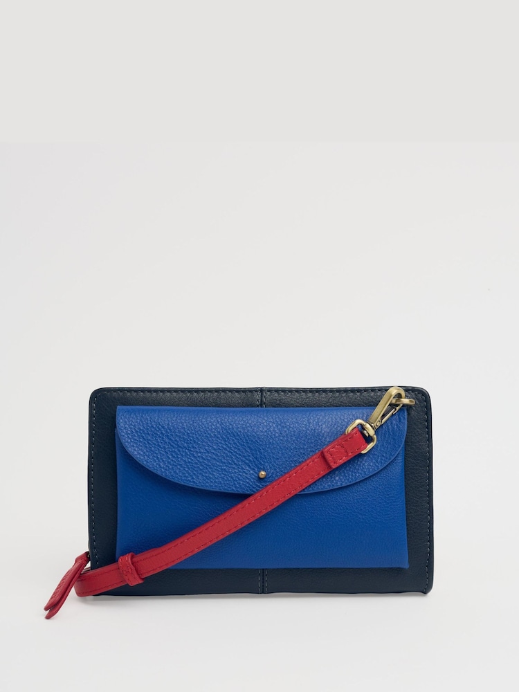 Seasalt Cornwall Blue Multitude Leather Cross-Body Bag - Image 1 of 5