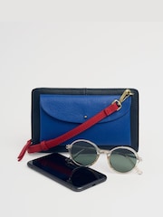 Seasalt Cornwall Blue Multitude Leather Cross-Body Bag - Image 3 of 5