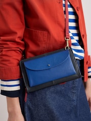 Seasalt Cornwall Blue Multitude Leather Cross-Body Bag - Image 5 of 5