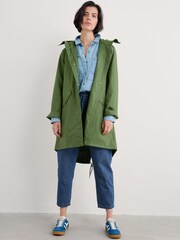 Seasalt Cornwall Green Tall Seafaring Waterproof Coat - Image 3 of 5