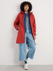 Seasalt Cornwall Orange Tall Coverack Waterproof Coat - Image 1 of 5