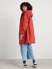 Seasalt Cornwall Orange Tall Coverack Waterproof Coat - Image 3 of 5