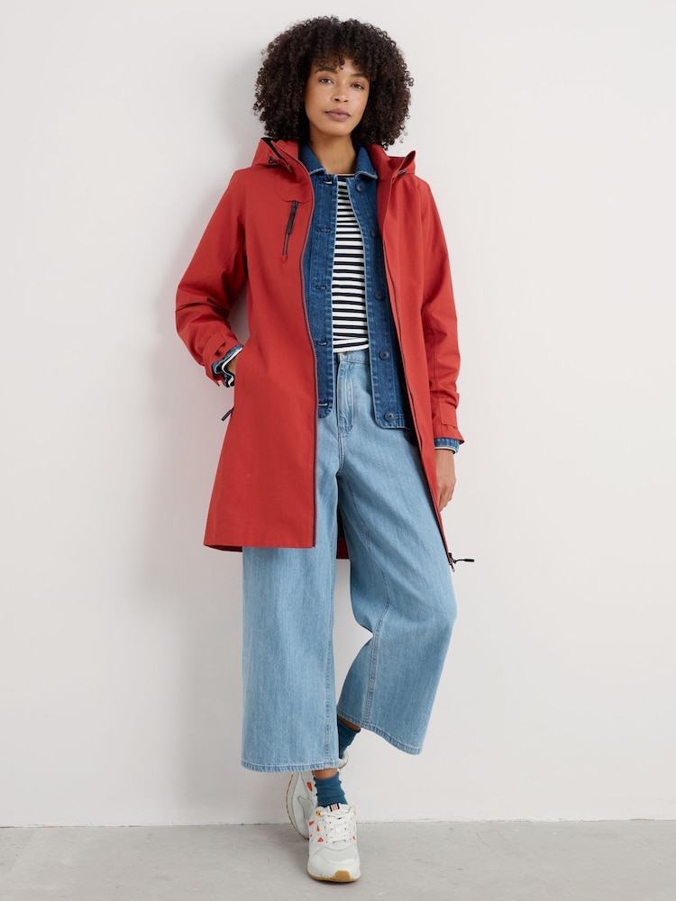 Seasalt Cornwall Orange Tall Coverack Waterproof Coat - Image 1 of 7 Seasalt Cornwall Orange Tall Coverack Waterproof Coat - Image 1 of 7