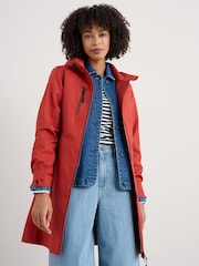 Seasalt Cornwall Orange Tall Coverack Waterproof Coat - Image 2 of 7