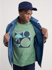 Seasalt Cornwall Green Mens Midwatch 100% Cotton T-Shirt - Image 1 of 5